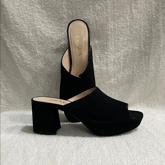 Prada Women's Elegant Black Mules - Picture 1 of 10
